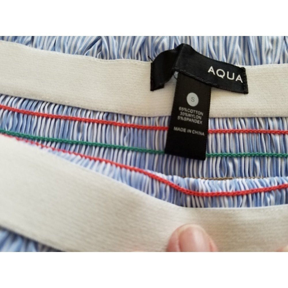 AQUA Brand Womens Tunic Top, Blue&White Stripe, Bell Sleeves Off The Shoulder S - Picture 7 of 8